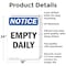 Signmission Empty Daily, 18 in W x Rectangle, Aluminum OS-2PACK-NS-A-1824-V-12026 - alternate 2